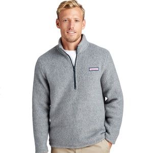 Vineyard Vines Sherpa 1/2-Zip in gray